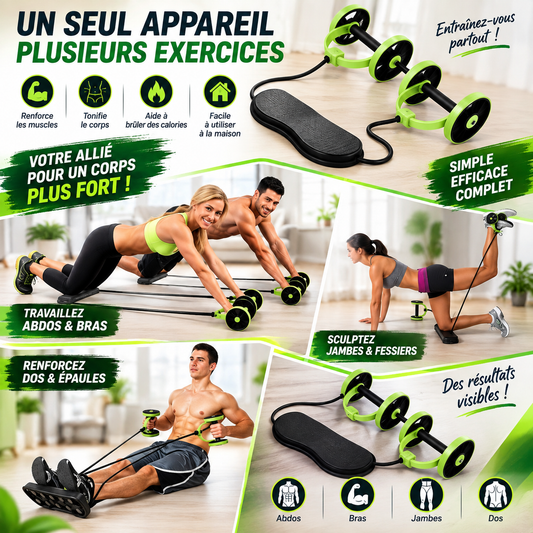 💪 Appareil de Musculation Multifonction à Élastiques – Abdos, Bras, Dos & Jambes