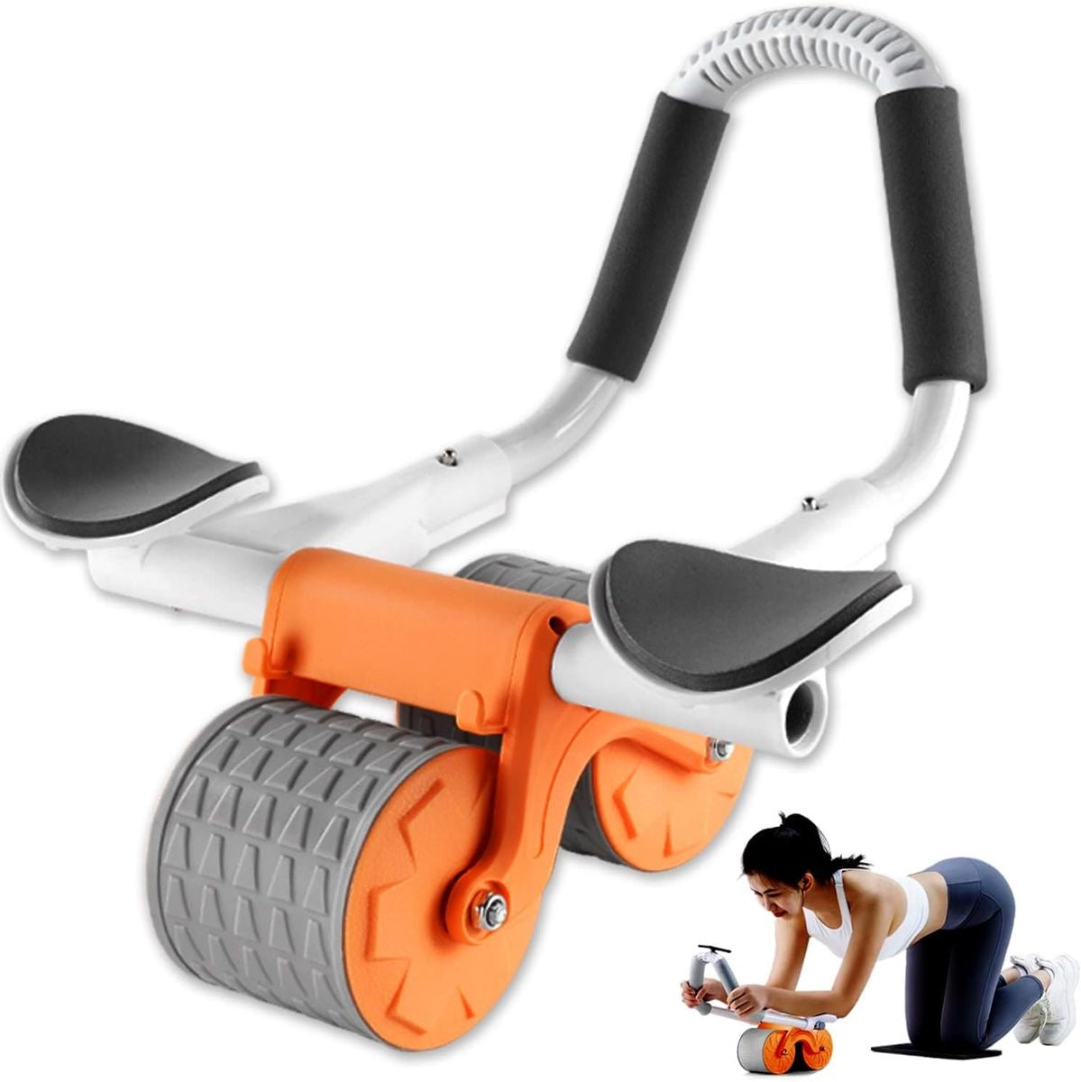 💪 Roue Abdominale Double avec Poignées Ergonomiques – Appareil de Musculation Ultra Stable